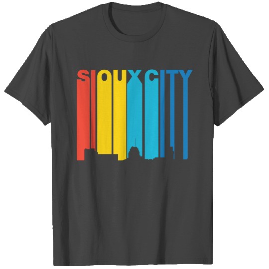 Retro 1970's Style Sioux City Iowa Skyline T Shirts
