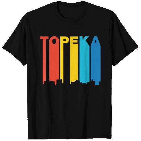 Retro 1970's Style Topeka Kansas Skyline T Shirts