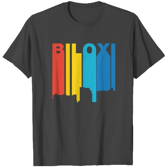 Retro 1970's Style Biloxi Mississippi Skyline T Shirts