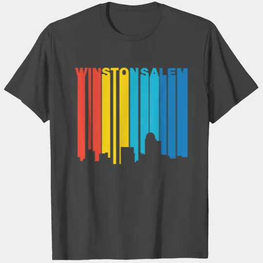 Retro 1970's Style Winston-Salem NC Skyline T Shirts