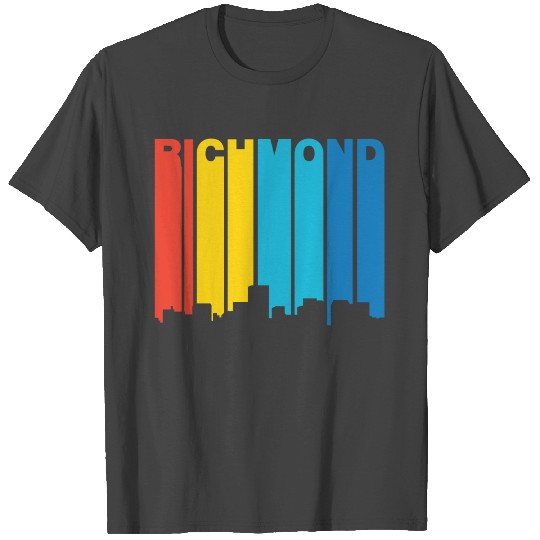 Retro 1970's Style Richmond Virginia Skyline T Shirts