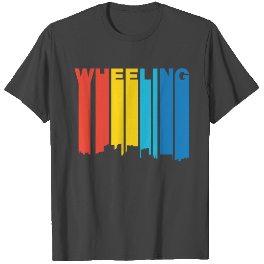 Retro 1970's Style Wheeling West Virginia Skyline T Shirts