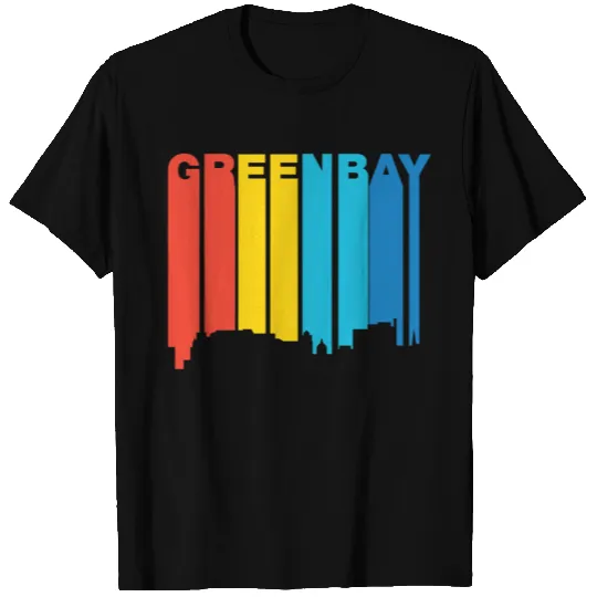 Retro 1970's Style Green Bay Wisconsin Skyline T Shirts