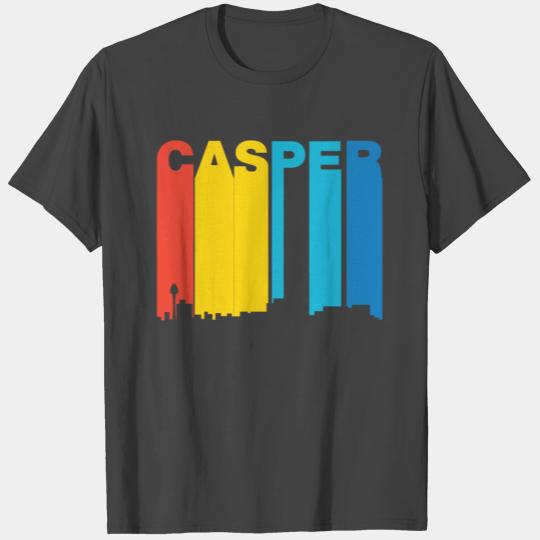 Retro 1970's Style Casper Wyoming Skyline T Shirts