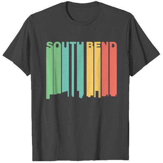 Retro 1970's Style South Bend Indiana Skyline T Shirts