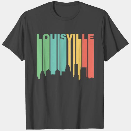 Retro 1970's Style Louisville Kentucky Skyline T Shirts