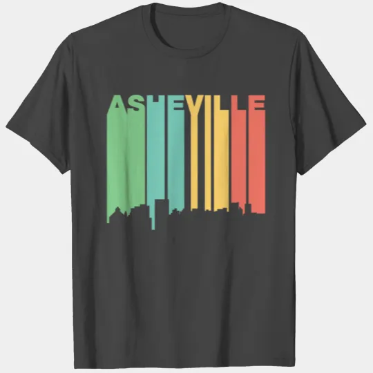 Retro 1970's Style Asheville NC Skyline T Shirts
