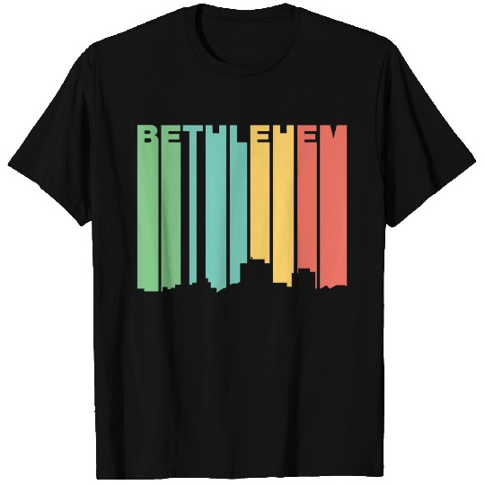 Retro 1970's Style Bethlehem Pennsylvania Skyline T Shirts