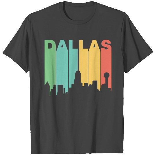 Retro 1970's Style Dallas Texas Skyline T Shirts