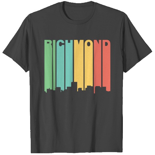 Retro 1970's Style Richmond Virginia Skyline T Shirts
