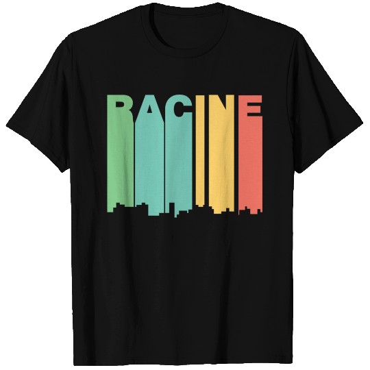 Retro 1970's Style Racine Wisconsin Skyline T Shirts