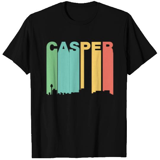 Retro 1970's Style Casper Wyoming Skyline T Shirts