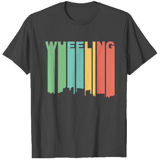 Retro 1970's Style Wheeling West Virginia Skyline T Shirts