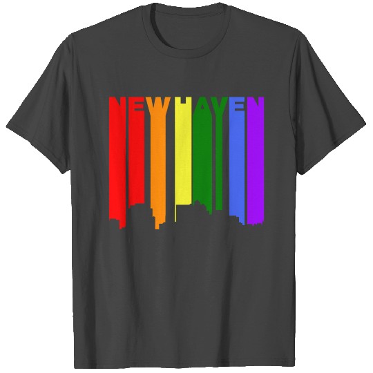 New Haven Connecticut Gay Pride Rainbow Skyline T Shirts