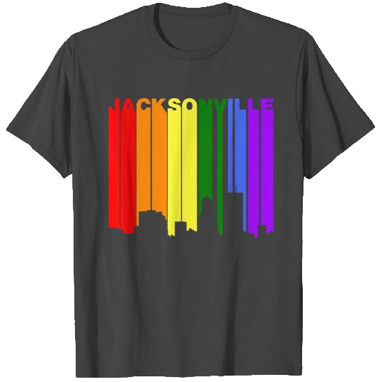 Jacksonville Florida Gay Pride Rainbow Skyline T Shirts