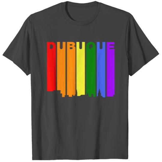 Dubuque Iowa Gay Pride Rainbow Skyline T Shirts