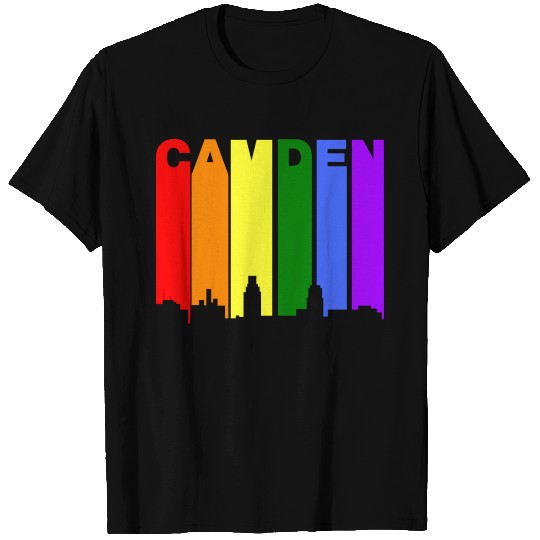 Camden New Jersey Gay Pride Rainbow Skyline T Shirts
