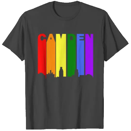Camden New Jersey Gay Pride Rainbow Skyline T Shirts