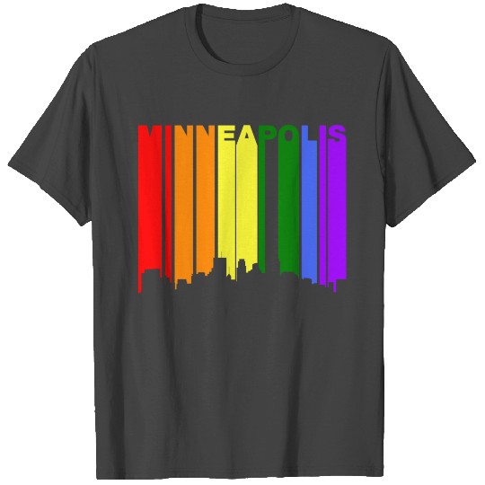Minneapolis Minnesota Gay Pride Rainbow Skyline T Shirts