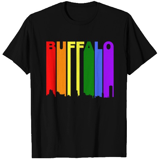 Buffalo New York Gay Pride Rainbow Skyline T Shirts
