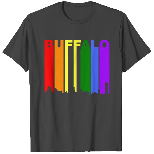Buffalo New York Gay Pride Rainbow Skyline T Shirts