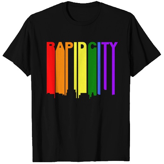 Rapid City South Dakota Gay Pride Skyline T Shirts