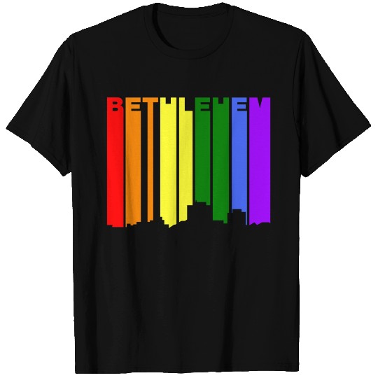 Bethlehem Pennsylvania Gay Pride Rainbow Skyline T Shirts