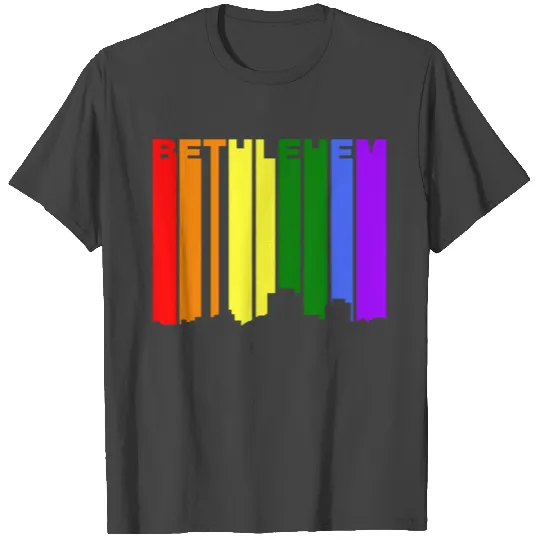 Bethlehem Pennsylvania Gay Pride Rainbow Skyline T Shirts