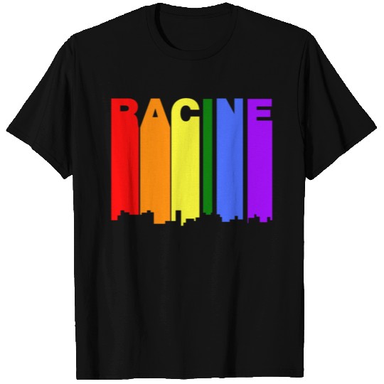 Racine Wisconsin Gay Pride Rainbow Skyline T Shirts