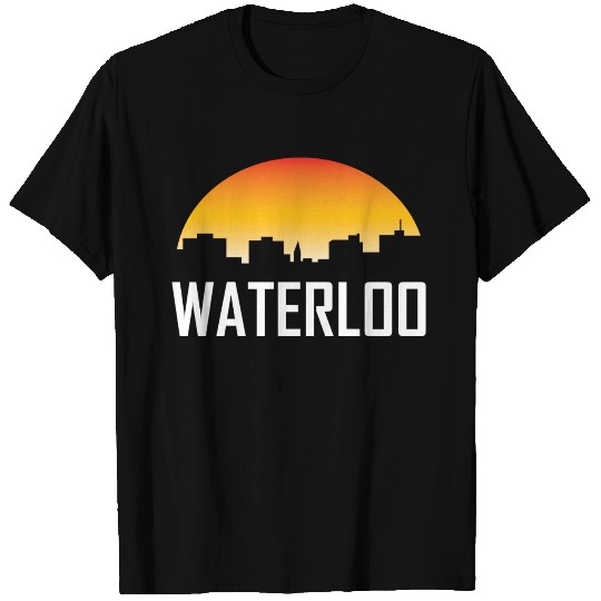 Waterlo Iowa Sunset Skyline T Shirts