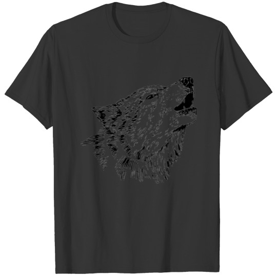 White Howling Wolf T Shirts