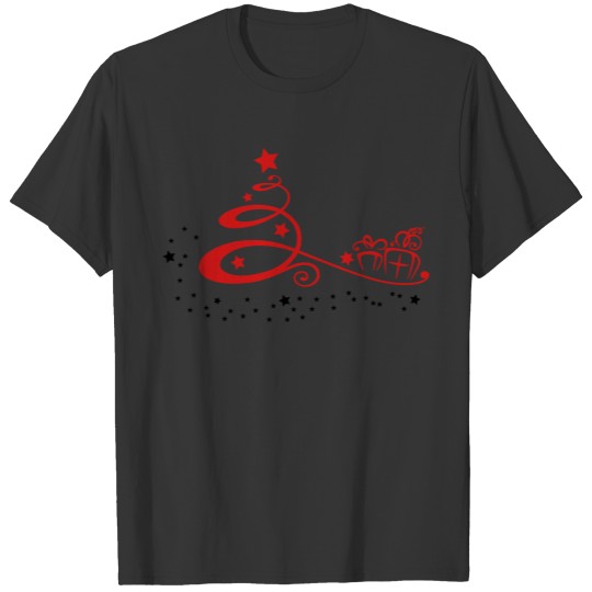 Abstract christmas tree with stars and gifts. T Shirts