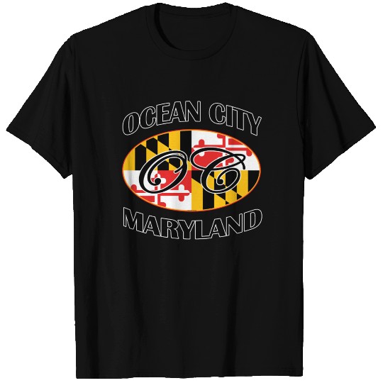 Ocean City Maryland Flag Design T Shirts