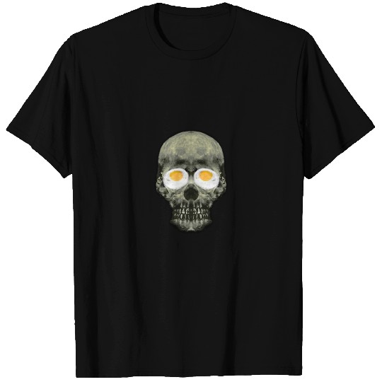 Skull with Fried Egg Eyes T Shirts
