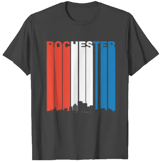 Red White And Blue Rochester New York Skyline T Shirts