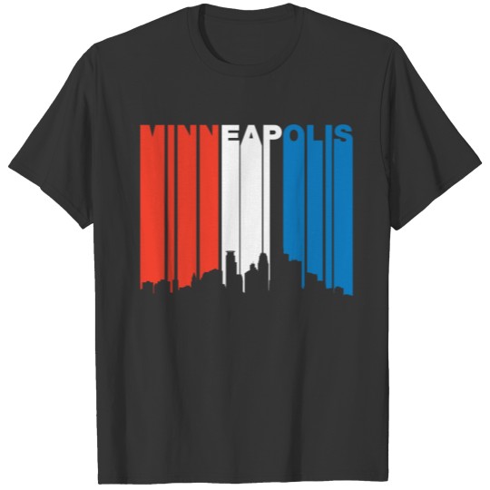 Red White And Blue Minneapolis Minnesota Skyline T-shirt