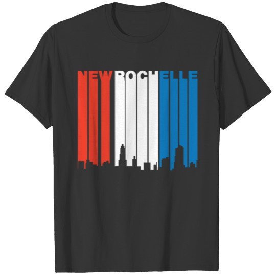 Red White And Blue New Rochelle New York Skyline T-shirt