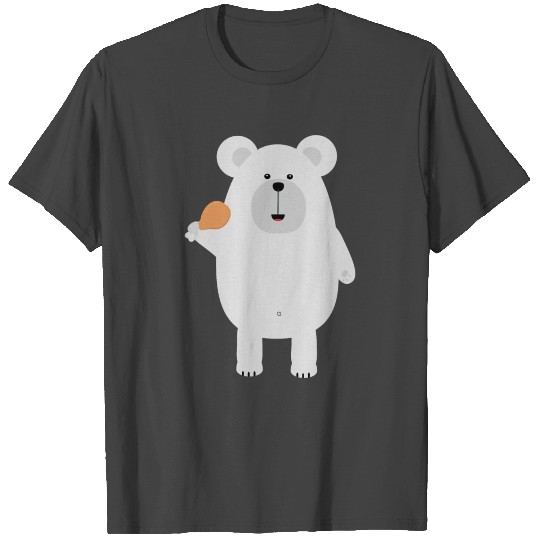 Polar Bear with Chicken leg Suo46 T Shirts