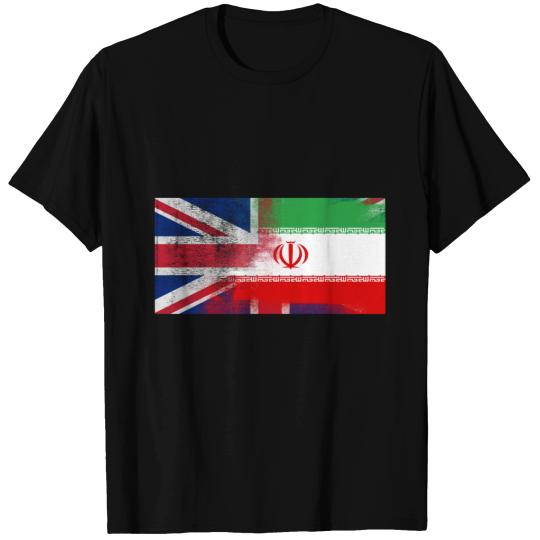 British Iranian Half Iran Half UK Flag T Shirts