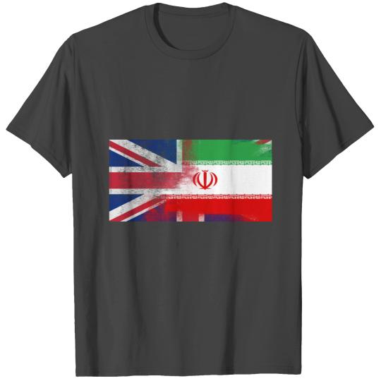 British Iranian Half Iran Half UK Flag T Shirts