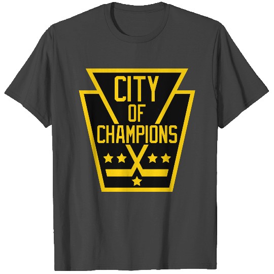 City of Champions - Black and Gold T Shirts