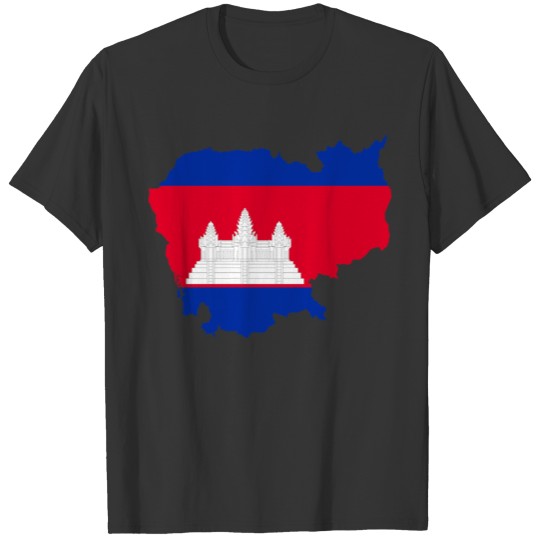 Laos Flag Map T-shirt
