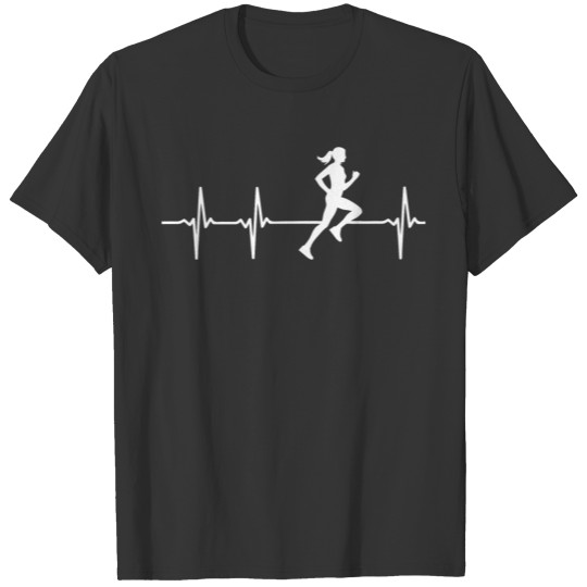 Runner - Female Runner In A Heart Beat T-shirt