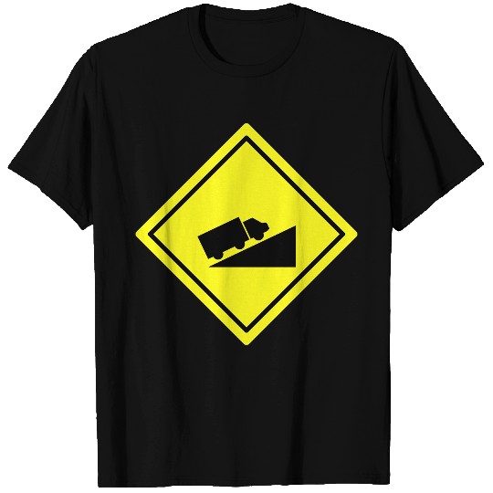 Traffic Sign Dangerous Hill upload T Shirts