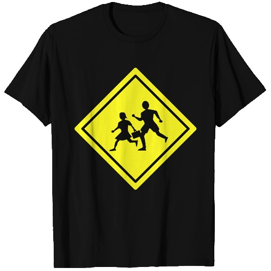 Traffic Sign Caution School T Shirts