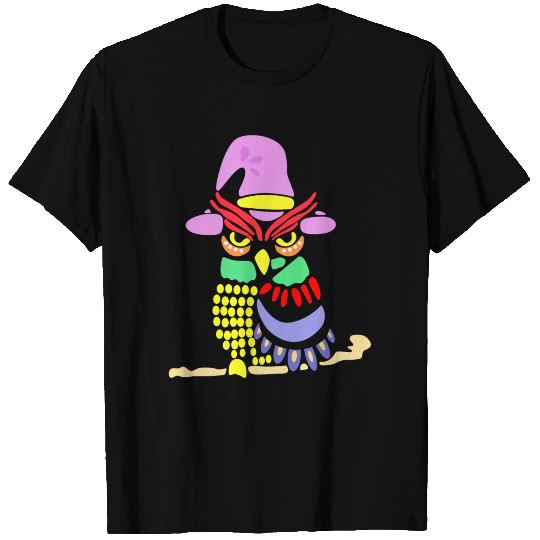 Artsy Owl Wizard Art T Shirts