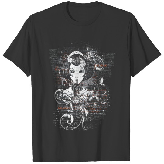 Geisha Illustration - Japanese Art New Custom Made T-shirt