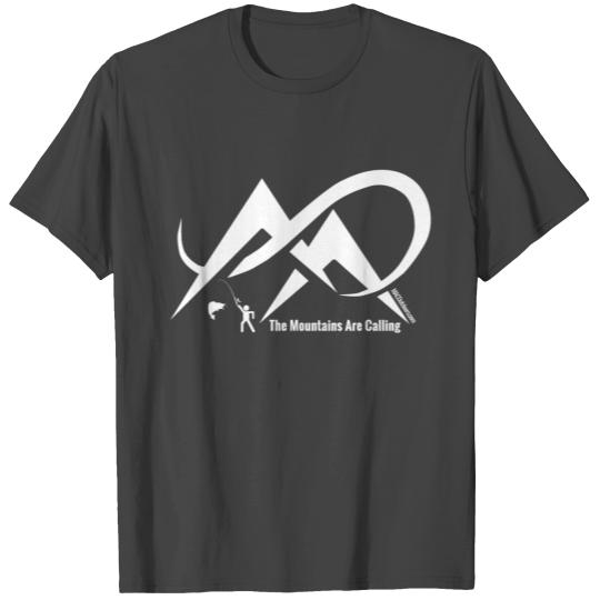 Fishing - The Mountains Are Calling - White T Shirts