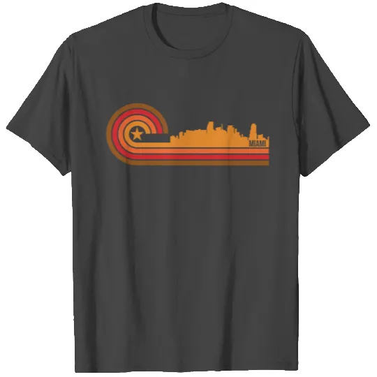 Retro Style Miami Florida Skyline T Shirts