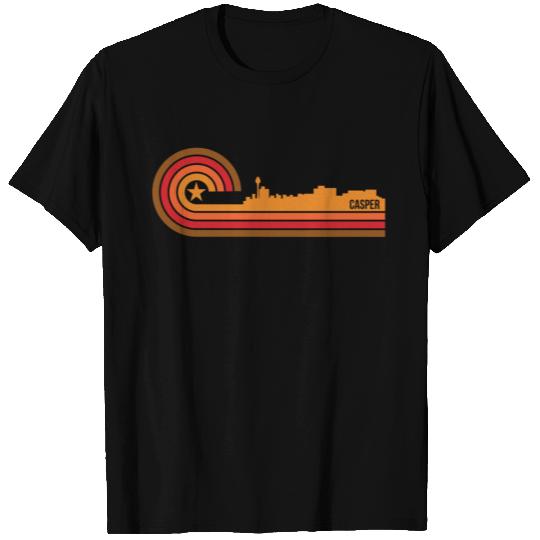 Retro Style Casper Wyoming Skyline T Shirts